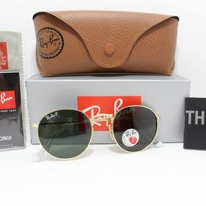 RAY-BAN RB 3447 112/58 ROUND POLARIZED GOLD